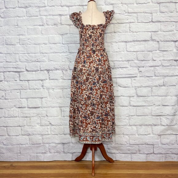 Love the Label Leaf Print Tiered Off-the-Shoulder Dress in Mabel Rust - Picture 2 of 6